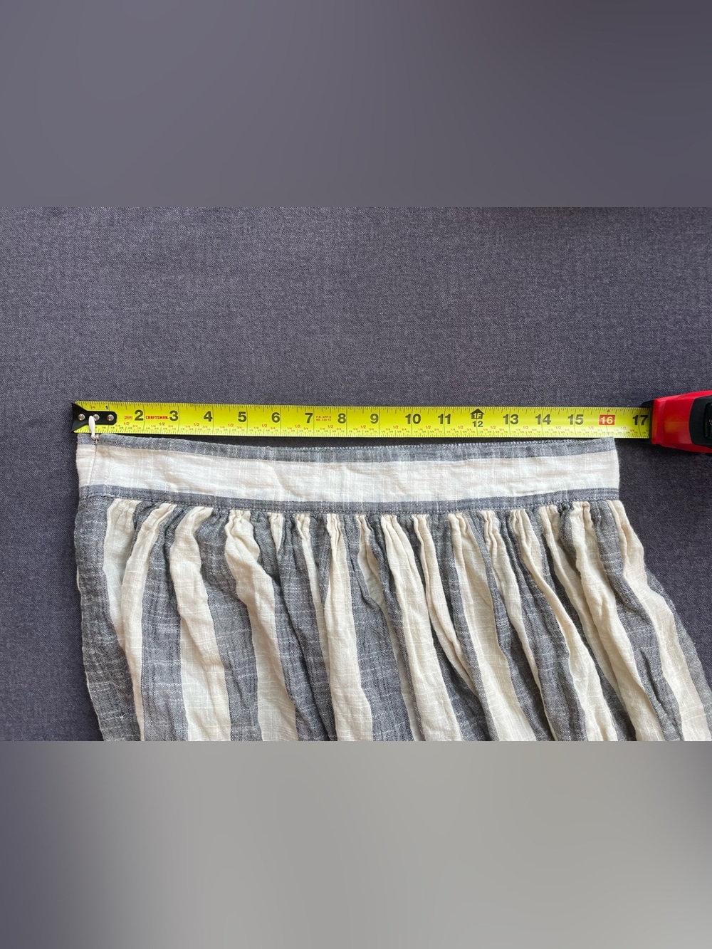Anthropologie Osei Duro Gray and Cream Gauze Stripe Maxi Skirt L - Picture 5 of 6